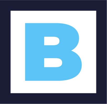 the logo for b, with a blue square in the middle at The Blue at Eastline