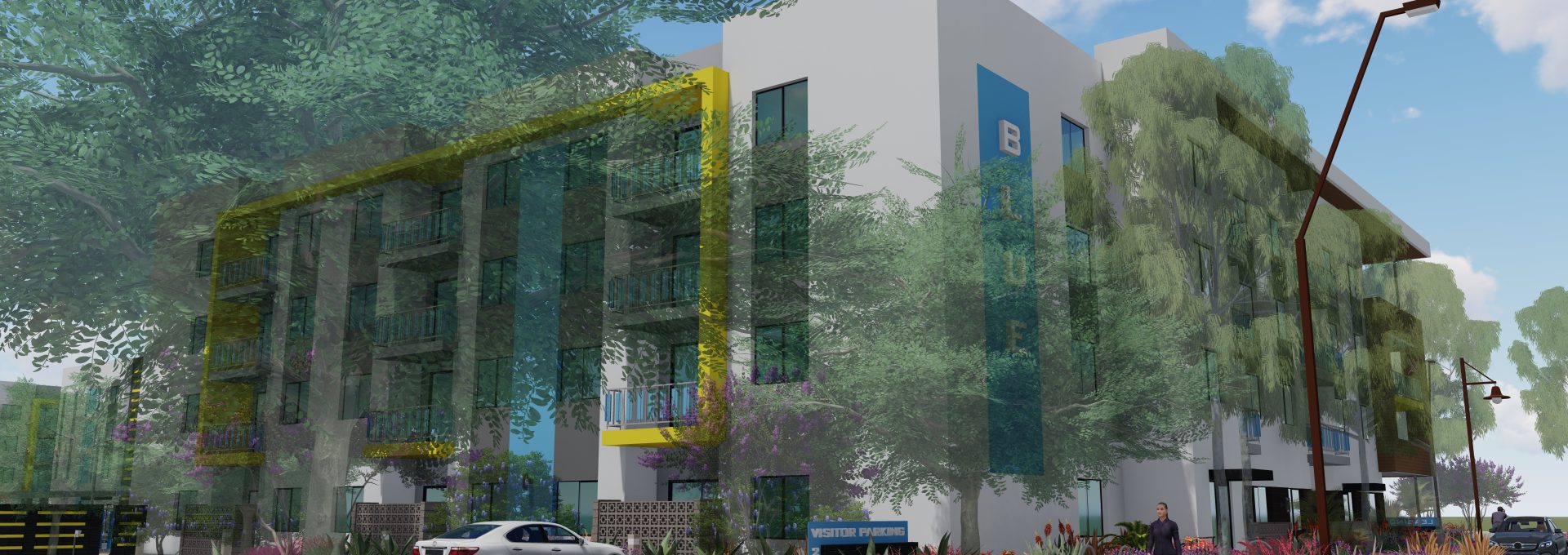 a rendering of a new apartment building in a city at The Blue at Eastline