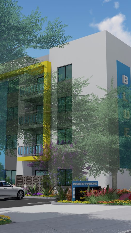 a rendering of a new apartment building in a city at The Blue at Eastline